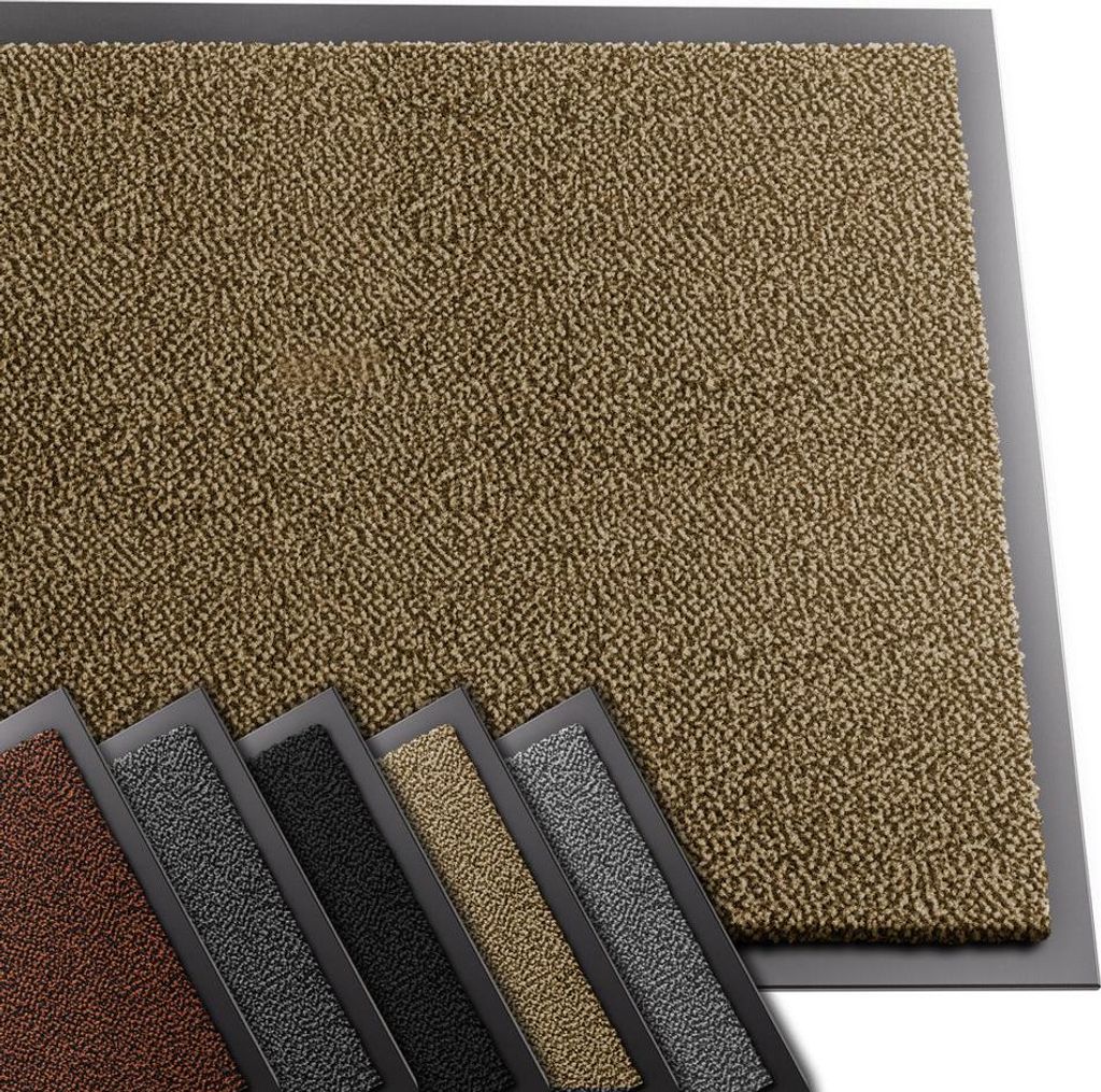 VOUNOT Rutschfest Fußmatte Schmutzfangmatte, Läufer Flur dünn Beige 60x90cm