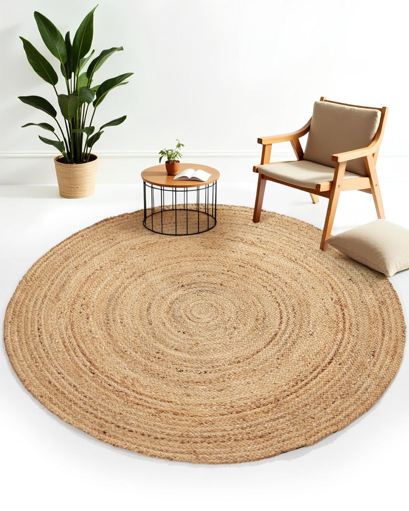carpetfine Tapis Jute Nele Ronde couleur naturelle beige Ø Image du produit 
