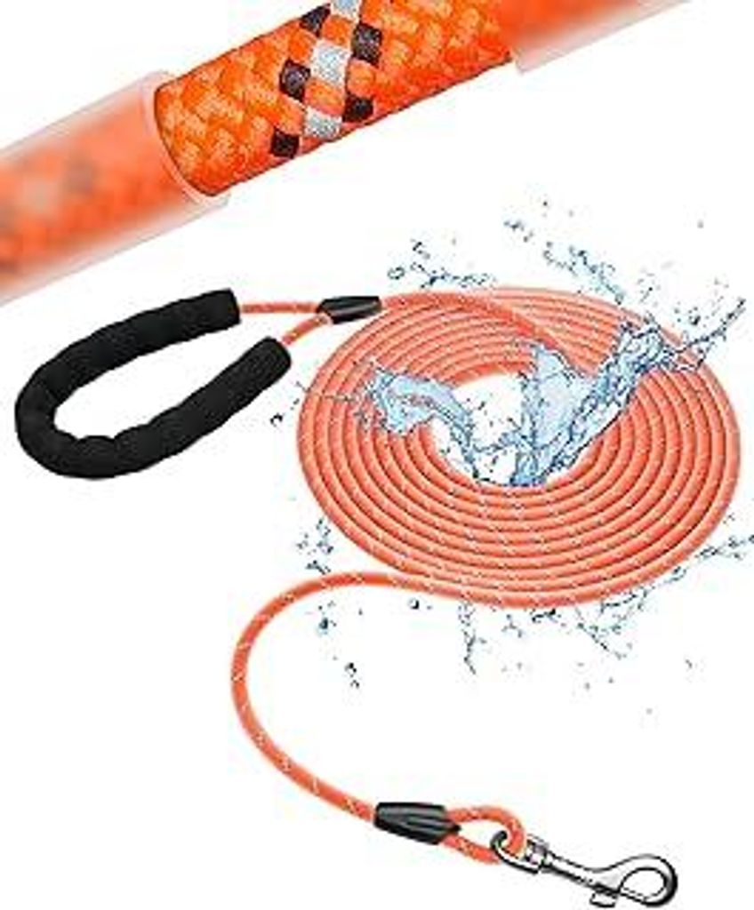 Toozey Schleppleine für Hunde - Wasserdicht & Reflektierend für Sicherheit - Leicht, Stark & Robust, Trainingsleine mit Handschlaufe, 5m/10m/15m/...