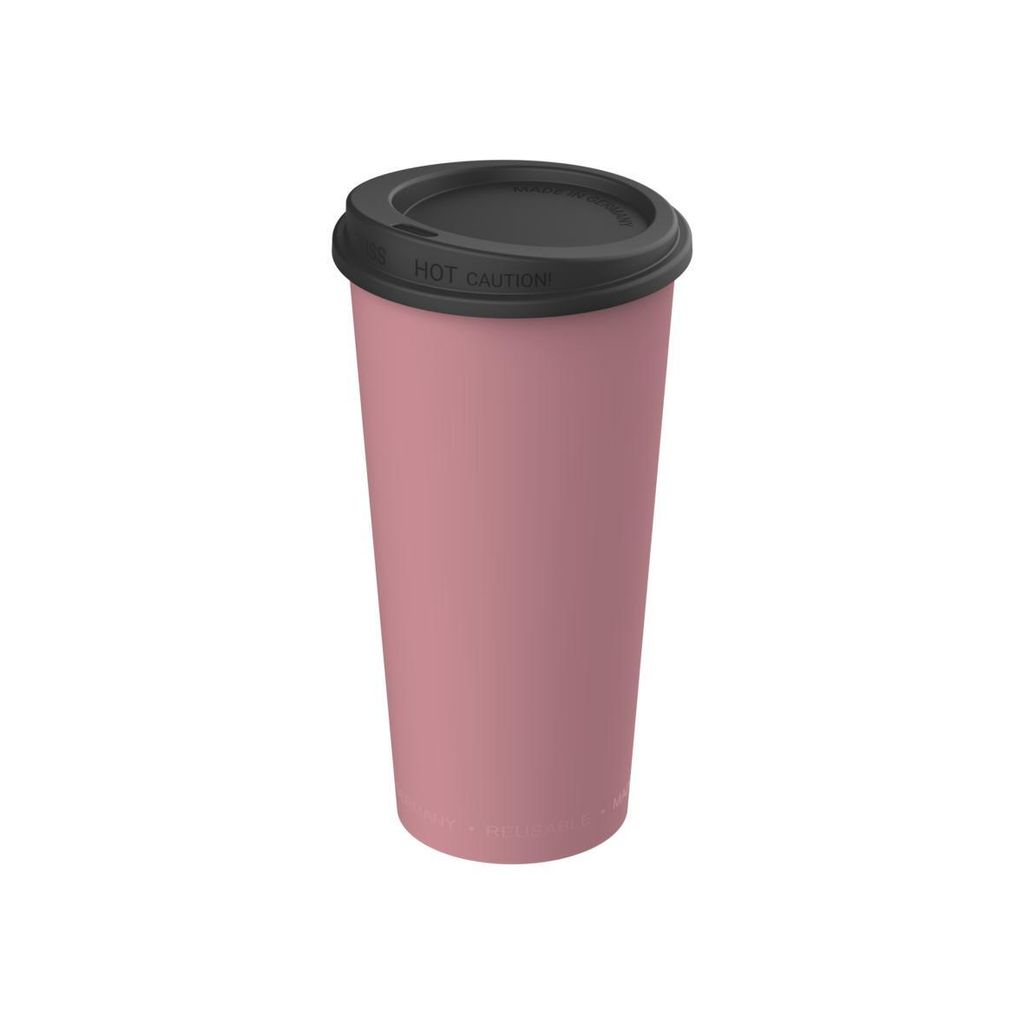 Kaffeebecher aus 100% recycelbarem Material, spülmaschinengeeignet, rot/schwarz