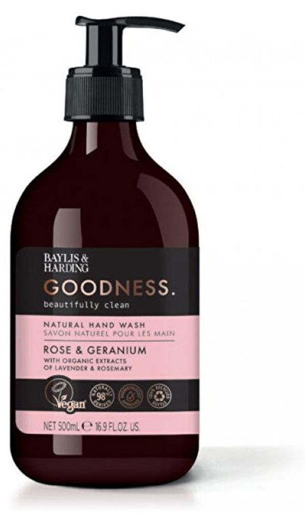 Goodness tekuté mýdlo Rose & Geranium Natural Hand Wash pro Obrázek produktu 