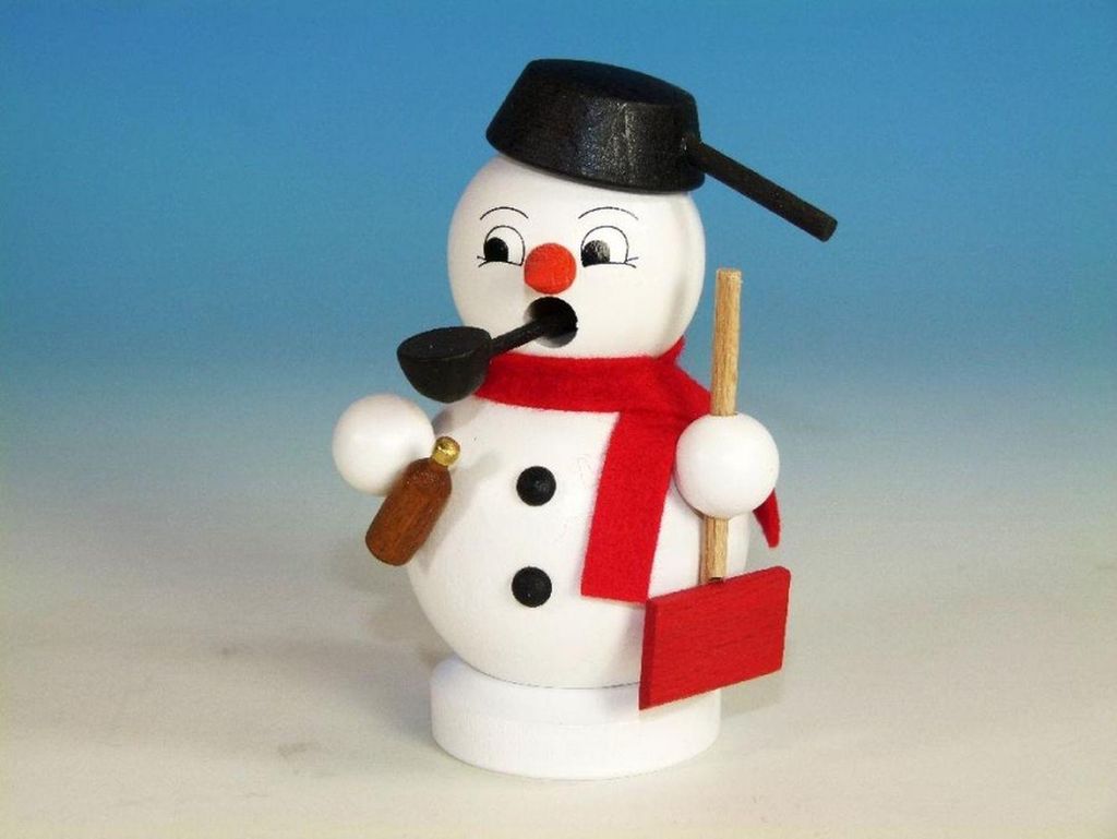 Räuchermann Schneemann mit Flasche Höhe=10,5cm NEU