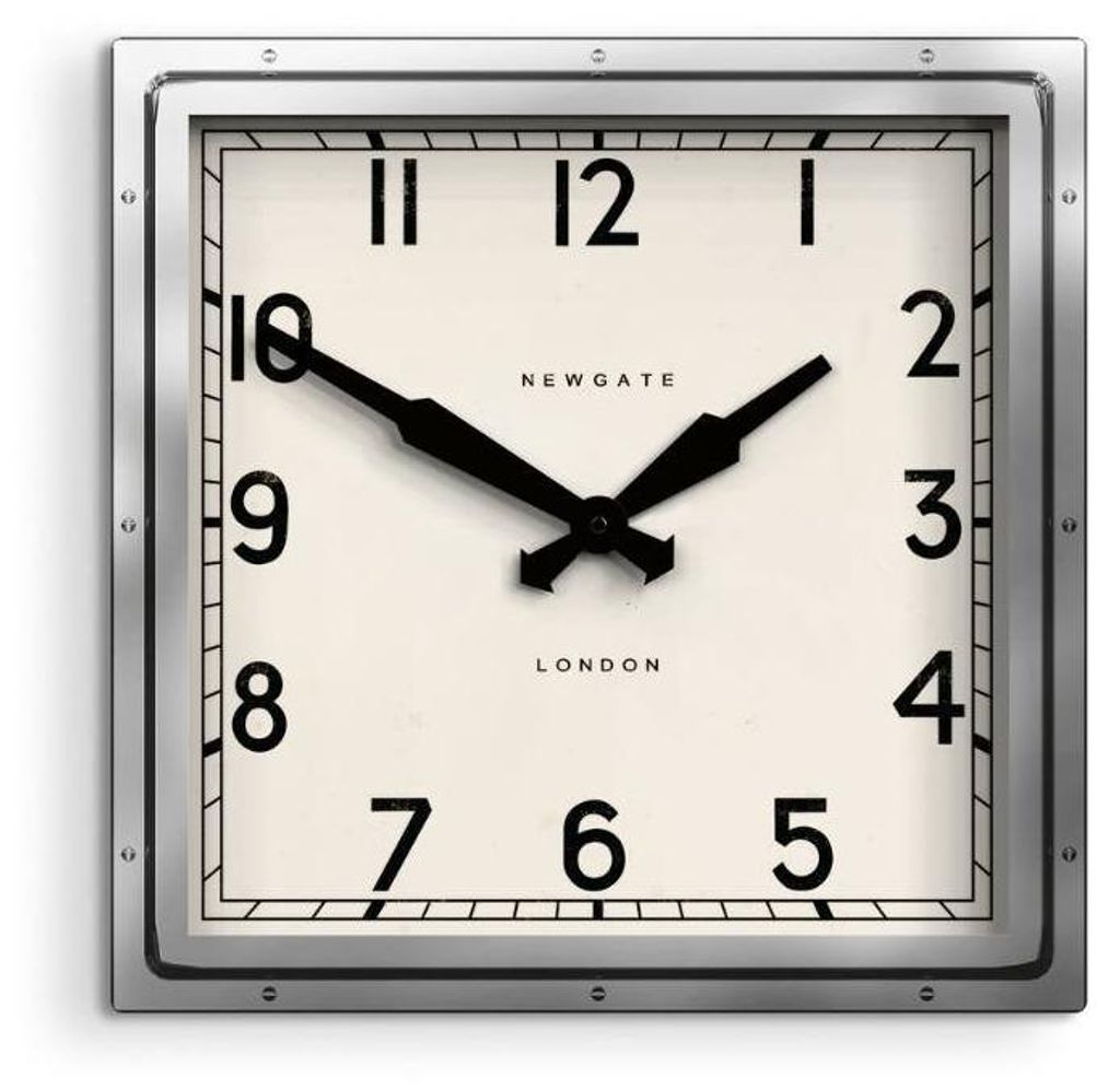 Newgate Quad - Wanduhr - Edelstahl Produktbild 