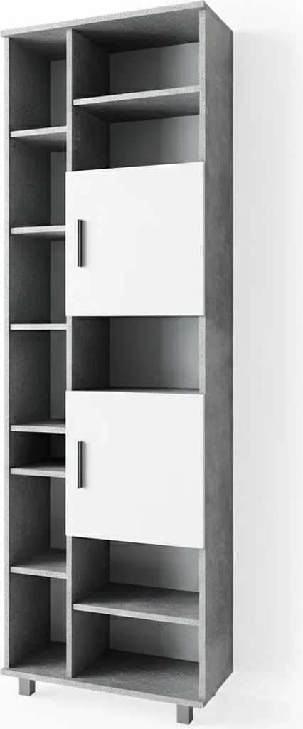 Armoire haute Vicco Ilias 60 cm effet béton : design robuste et moderne