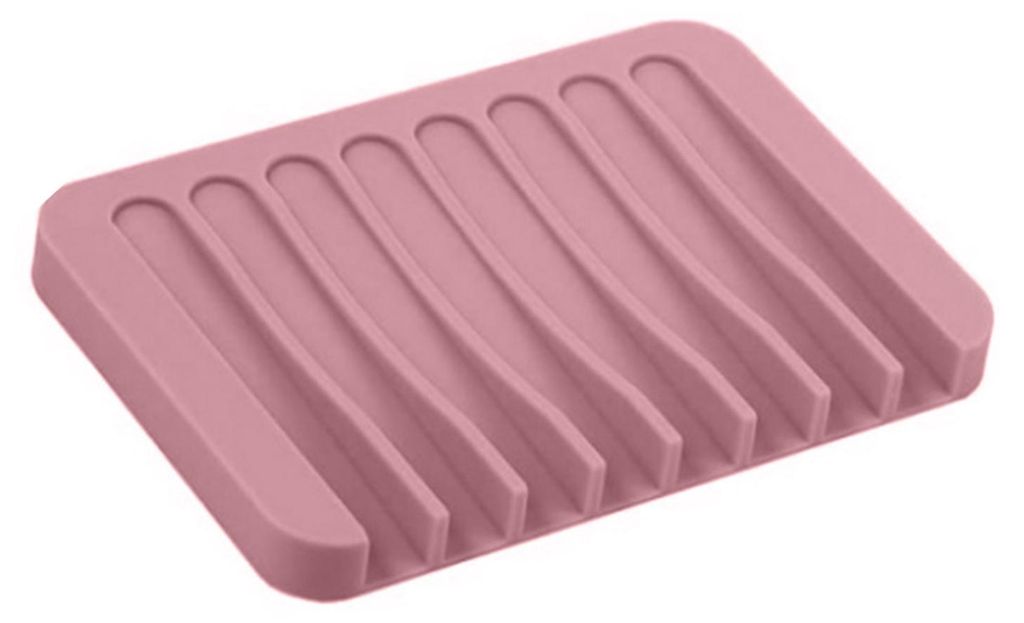 Selbstentleerende Seifenschale aus Silikon mit Wasserfall-Ablauf für Badezimmer, Dusche, Badewanne und Küchenspüle