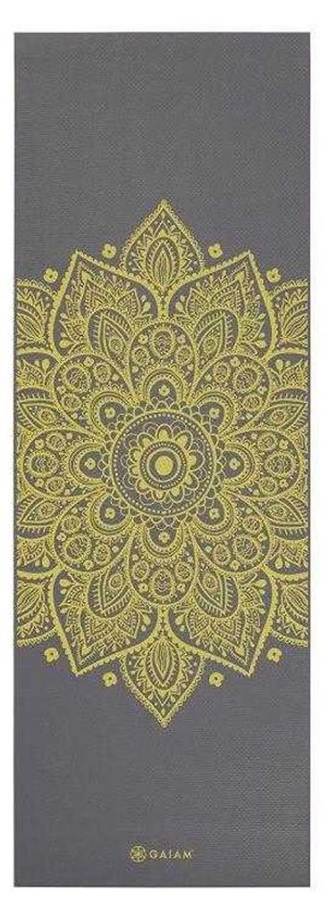 Gaiam - Yogamatte, Sonnenuhr PP8011 (Einheitsgröße) (Zitronengelb/Grau)