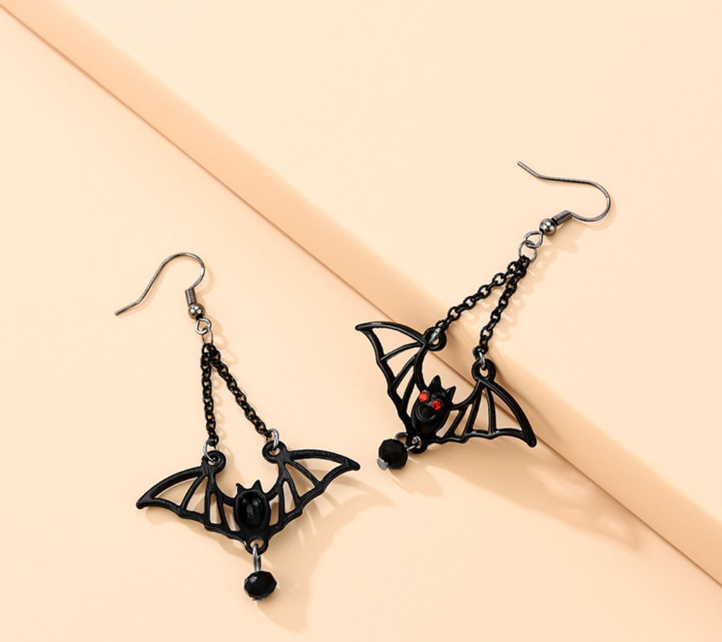 Frauen kreative Fledermaus Form Eardrop Haken Ohrringe Schmuck Geschenk Halloween Dekor