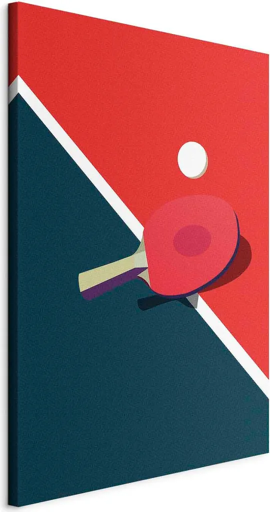 Decorazione Parete Ufficio Tennis da Tavolo Astratto 120x60 Tela