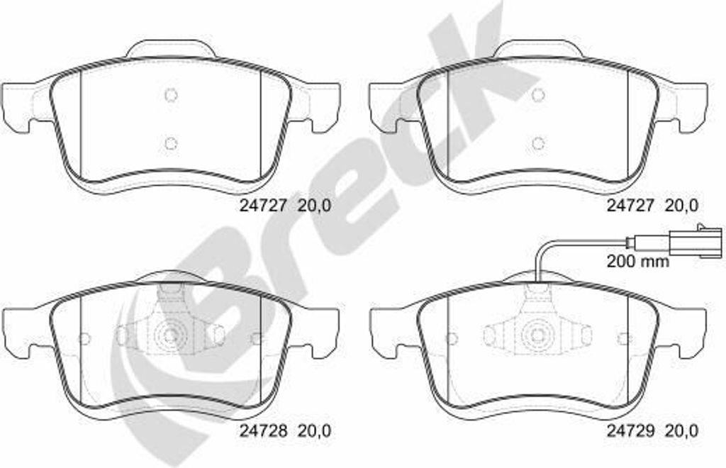 BRECK Bremsbeläge Satz Vorne Bremsklötze für FIAT DOBLO Produktbild 