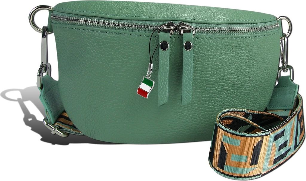 Gürteltasche grün mehrfarbig Florence Tasche Tragegurt passend Leder D2OTF807L