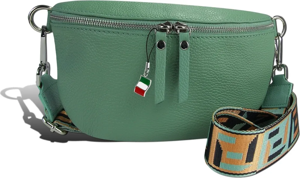 Petit sac bandoulière en cuir vert pour femme et sac banane mode