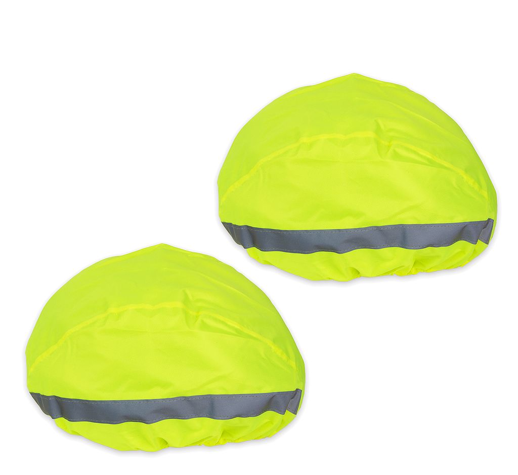 2x Wasserdichter Regenschutz Helmüberzug Fahrradhelm Reflektoren Regenhaube Grün 