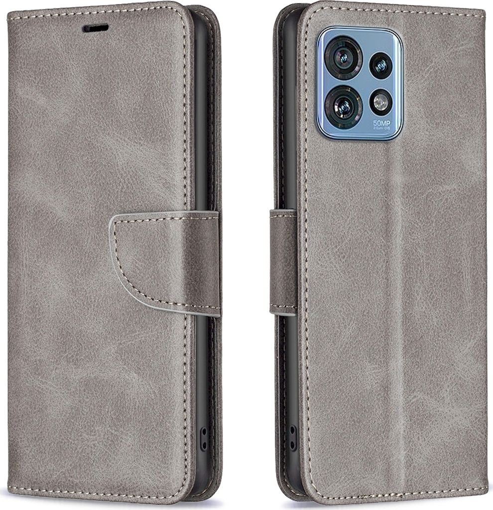 Mobigear Excellent Motorola Edge 40 Pro Hülle Klapphülle Geldbörse - Grau