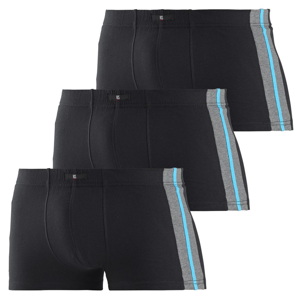 H.I.S. Boxer Boxershorts für Herren 3 -teilig schwarz Größe Produktbild 