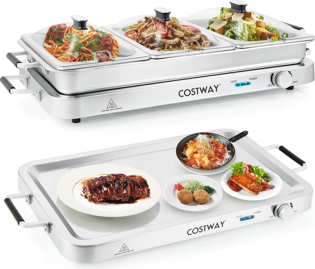 OFFERTA COSTWAY: Scaldavivande 3 in 1 Acciaio Inox 450W 9 Litri