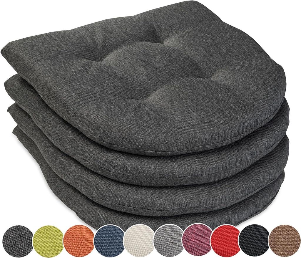 sunnypillow 4er Set Stuhlkissen 40x40 cm Polsterauflage 5cm Produktbild 