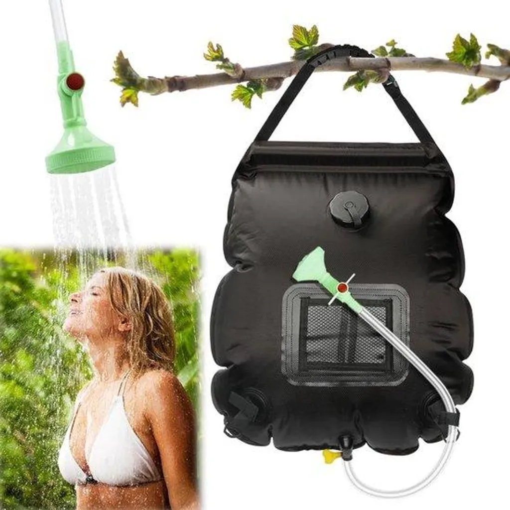 Douche de voyage 20L portable solaire pour eau chaude en camping