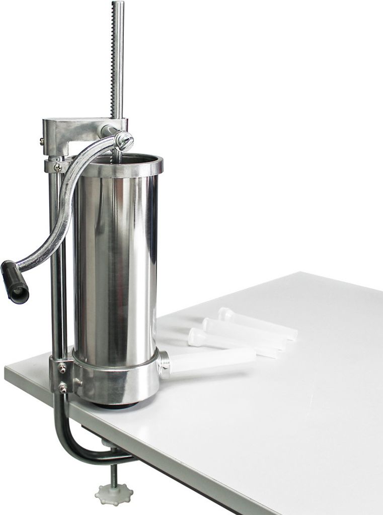 Wiltec Wurstfüller Wurstfüllmaschine mit 3,5L Fassungsvermögen für Wurstbrät Wurstmaschine zum Bratwurst selber machen