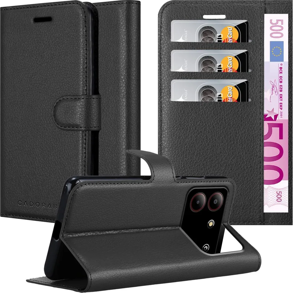 Cadorabo Cover ZTE Blade A54 Phantom Black - Protezione a Libro Calamitata