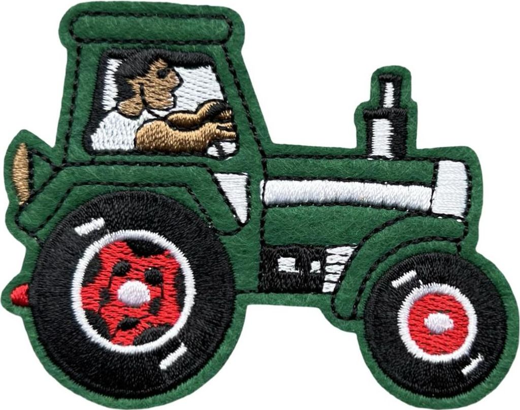 Traktor-Traktor-Emblem zum Aufbügeln, dunkelgrün