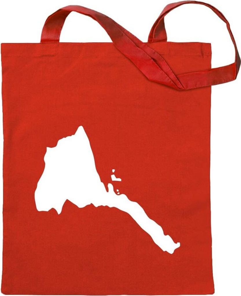 Kiwistar - Baumwolltasche - rot - Eritrea Umriss Kontur - Tragetasche Stoffbeutel Umhängetasche langer Henkel