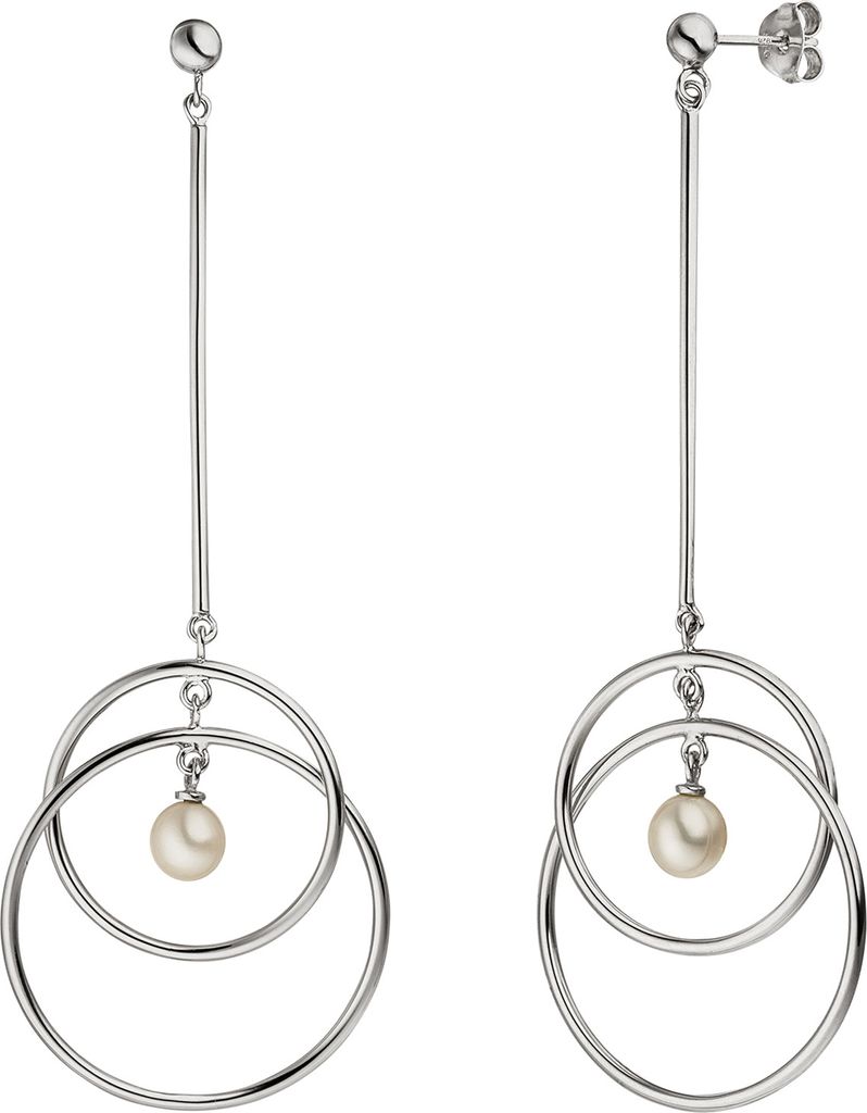 JOBO Ohrhänger 925 Sterling Silber 2 Süßwasser Perlen Produktbild 