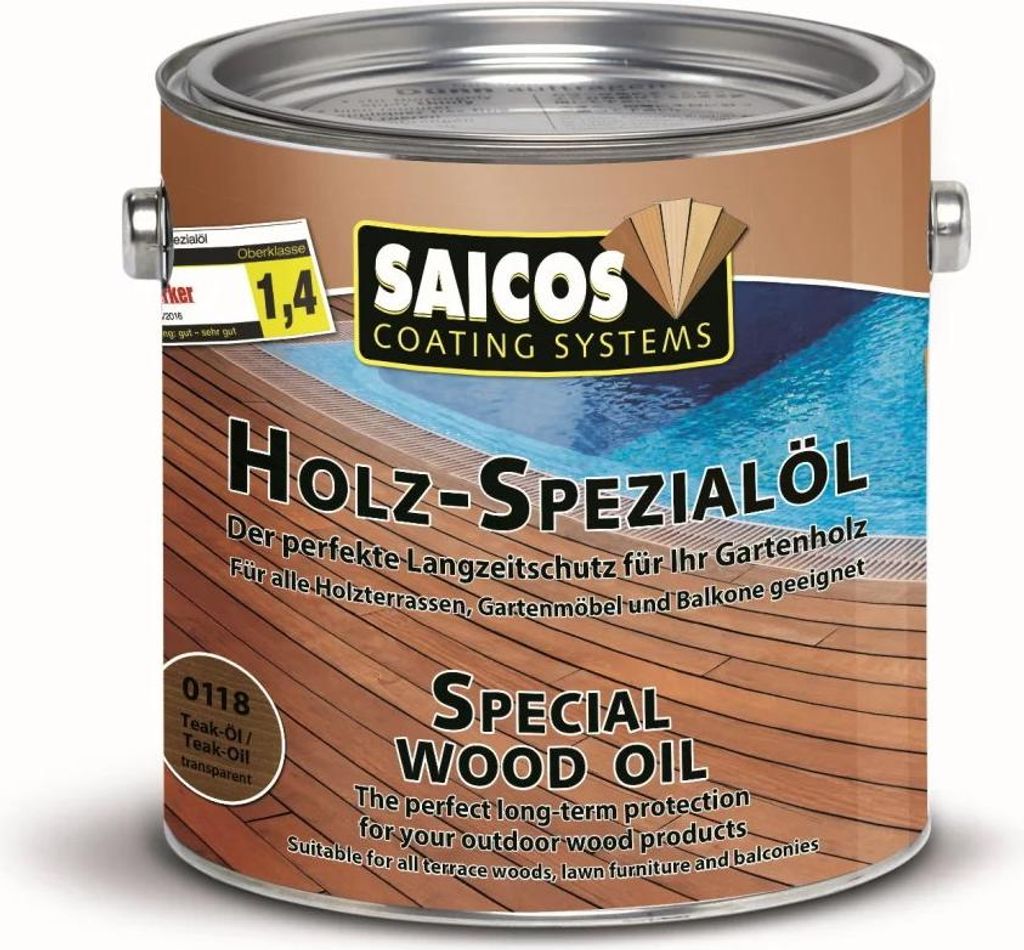 Saicos Holz Spezialöl Kiefer Holzöl Terrassenöl Hartholzöl Produktbild 