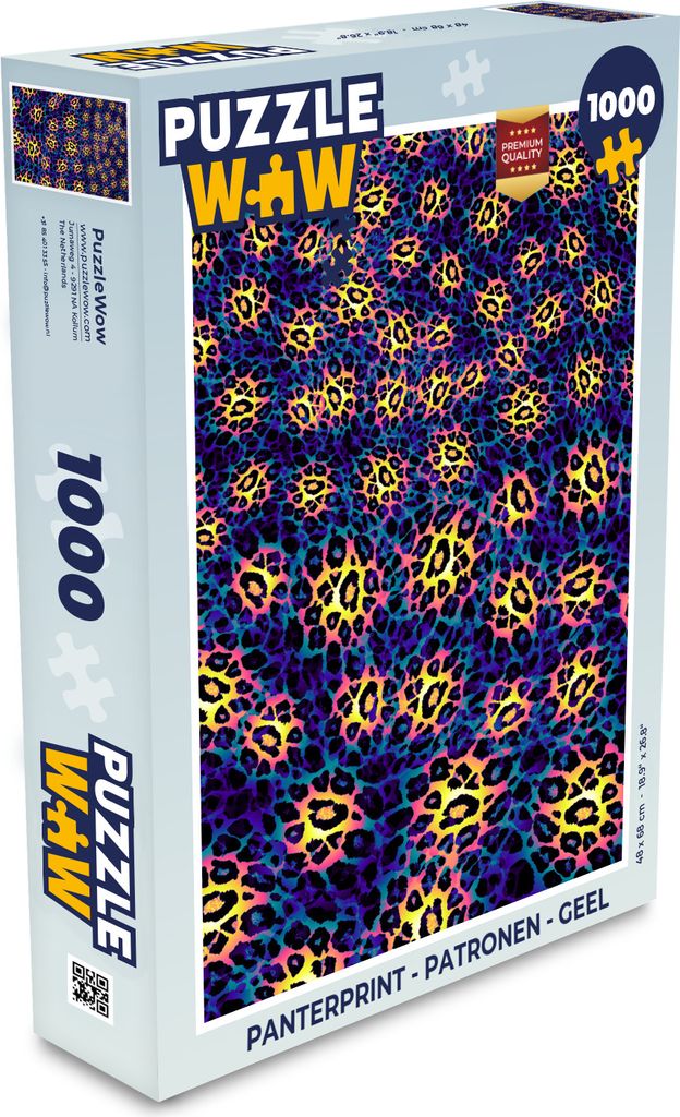 MuchoWow Puzzle 1000 Teile Pantherdruck - Muster - Gelb - Spielzeug - Alt und Jung - Spiele - Puzzeln
