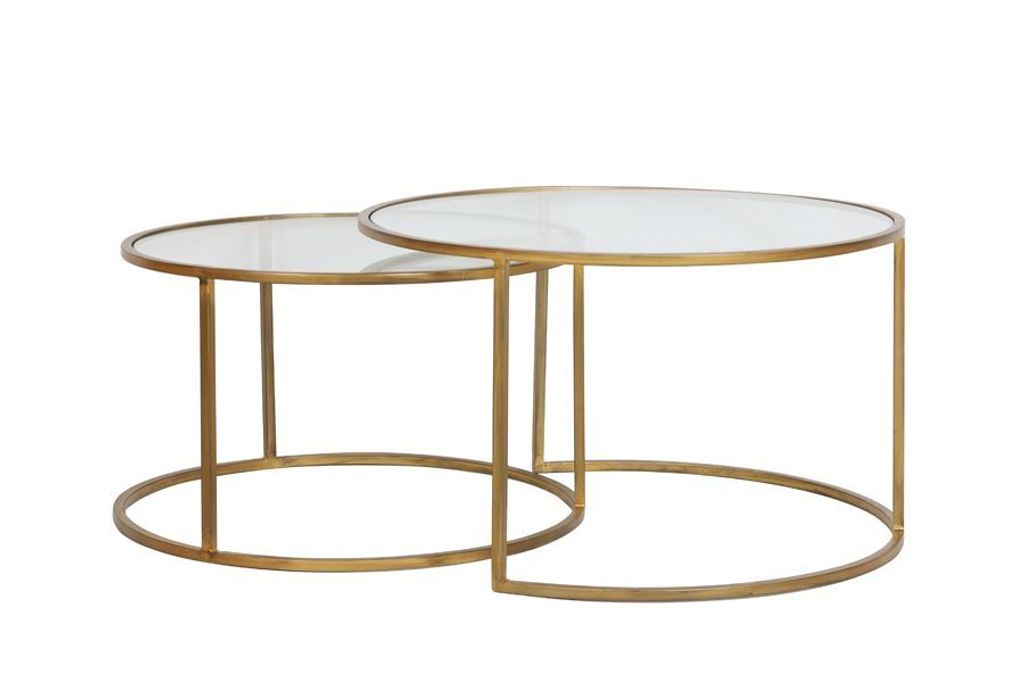 Light & Living - Couchtisch DUARTE - Ø75x44cm - Gold - 2er-Set