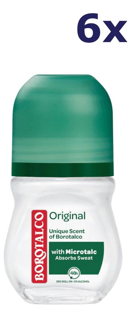 6x Borotalco Deo Roll-on - Original 50 ml Produktbild 