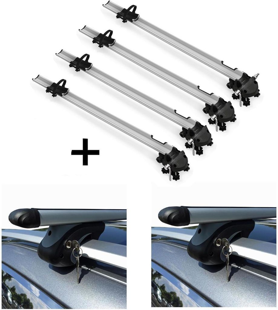 4x Fahrradträger Bike Pro + Relingträger VDP L120 kompatibel mit für Mercedes E-Klasse T-Modell S210 96-'03