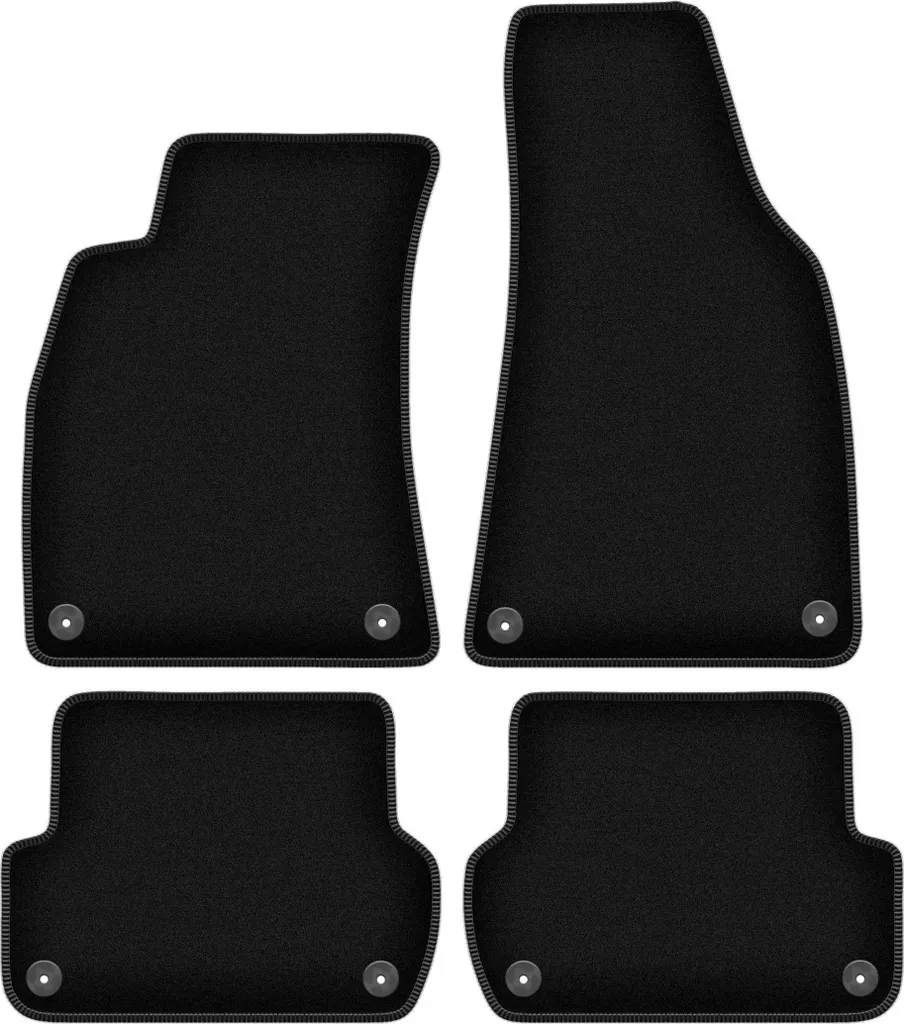 Set Tappeti Auto Seat Exeo 2008-15 | Velluto Nero con Bottoni Fissaggio