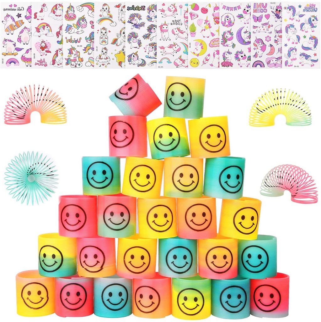 Regenbogen-Sprungspiralen – 30 Stück, Bunte Feder-Spiralen Als Partyspiele Oder Mitgebsel Für Kindergeburtstage