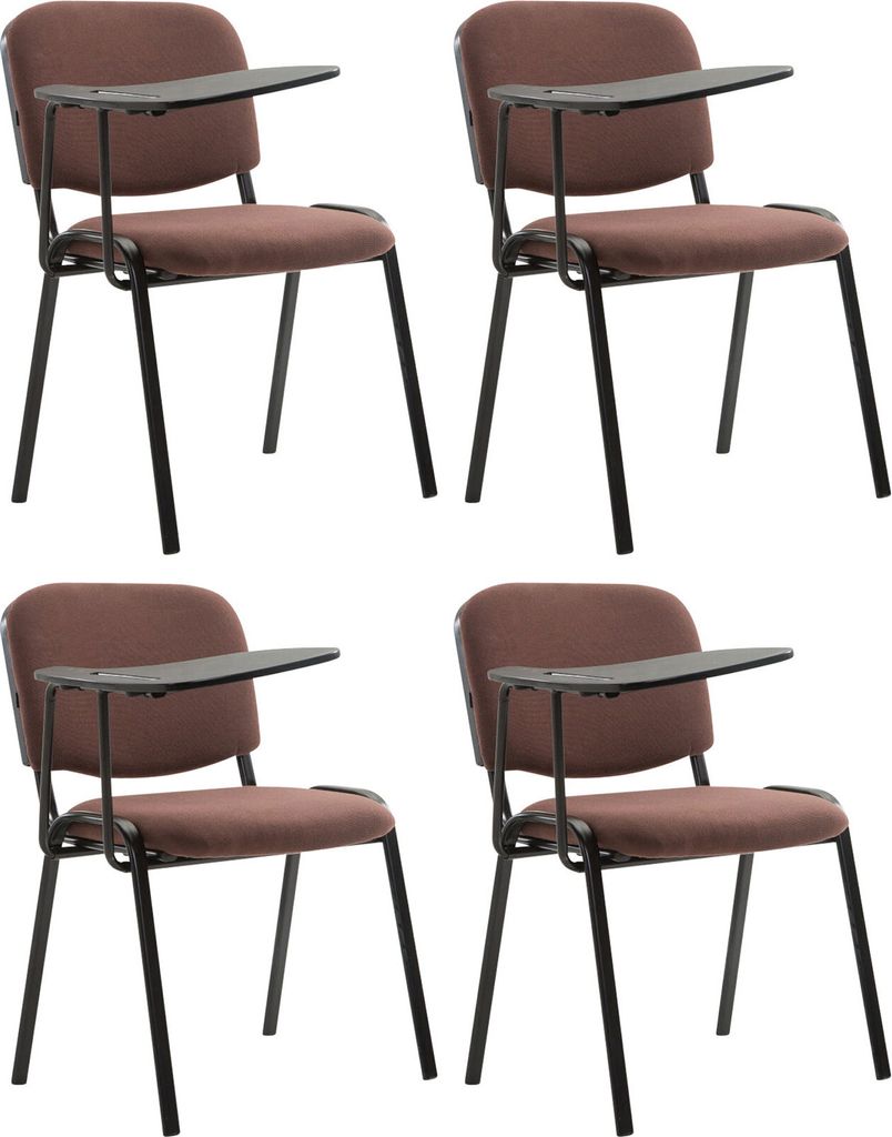 CLP 4er Set Stuhl Ken mit Klapptisch Stoff-Bezug Farbe braun