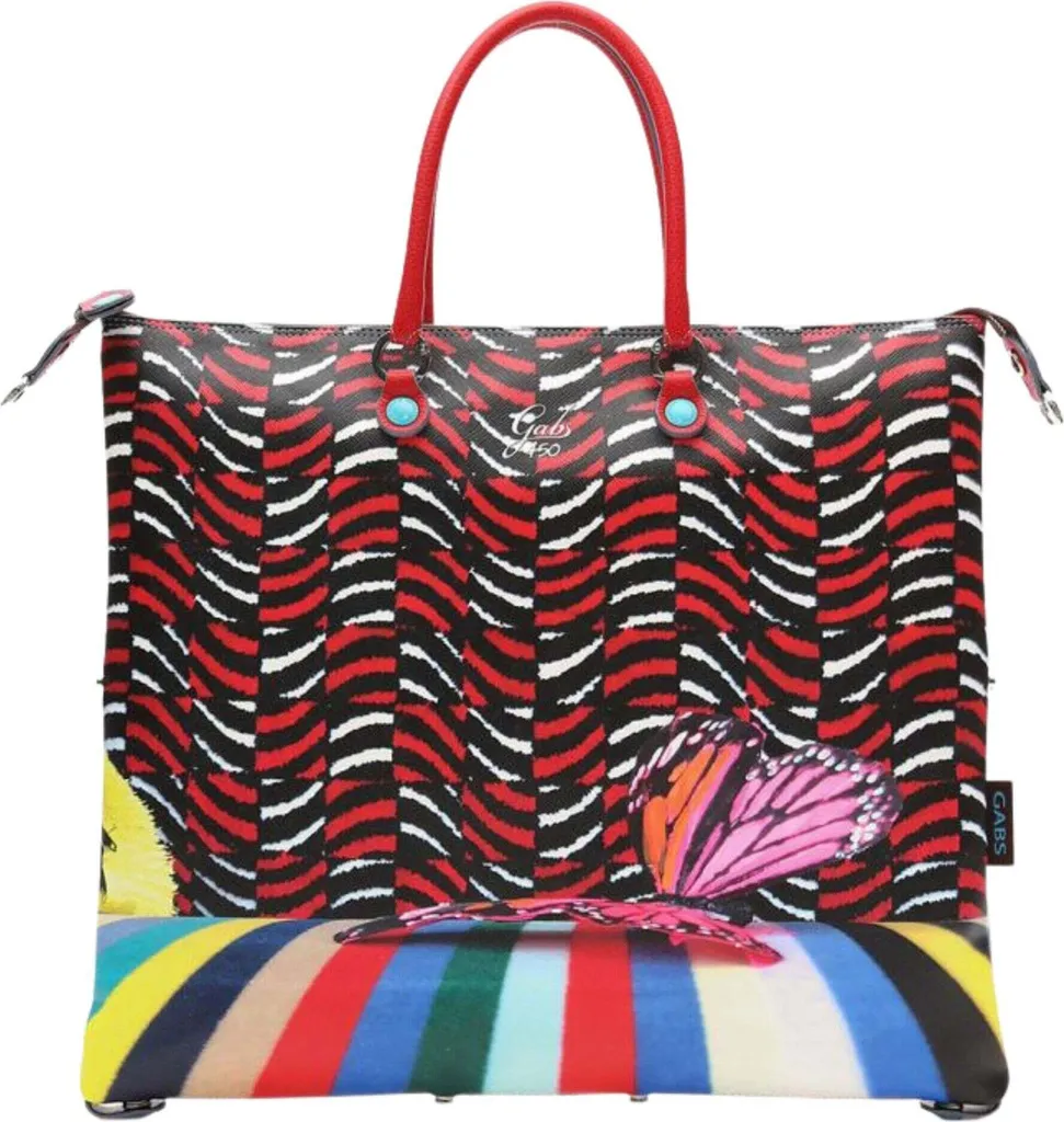 Sac en cuir rouge Gabs G3 M motif artistique imprimé Trip