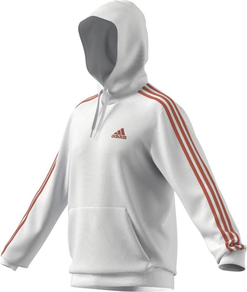 adidas Kapuzenpullover Herren im 3 Streifen Design, Größe:S, Farbe:Weiß