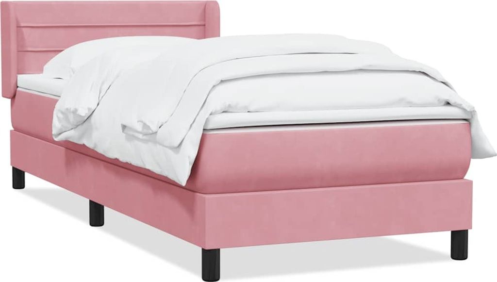 Boxspringbett mit Matratze Rosa 90x210 cm Samt
