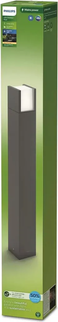 Éclairage de Jardin Philips Arbour Anthracite Borne LED Basse Conso - 4