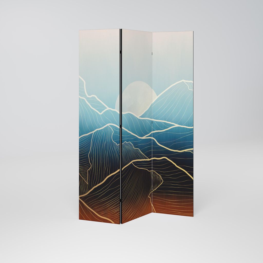 SpaceRebels Paravent Raumteiler - 3-teilig Raumtrenner, Druck 2-Seite - Raumtrenner - Trennwand Wohnung - Room Divider - Spanische Wand Deko Modern...