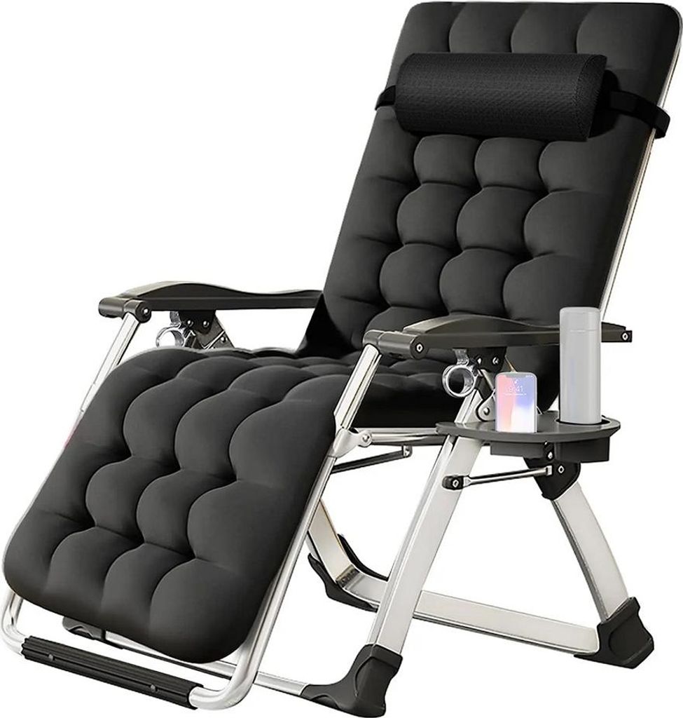 Chaise de jardin Chaise longue Transat pliable avec coussin Image du produit 