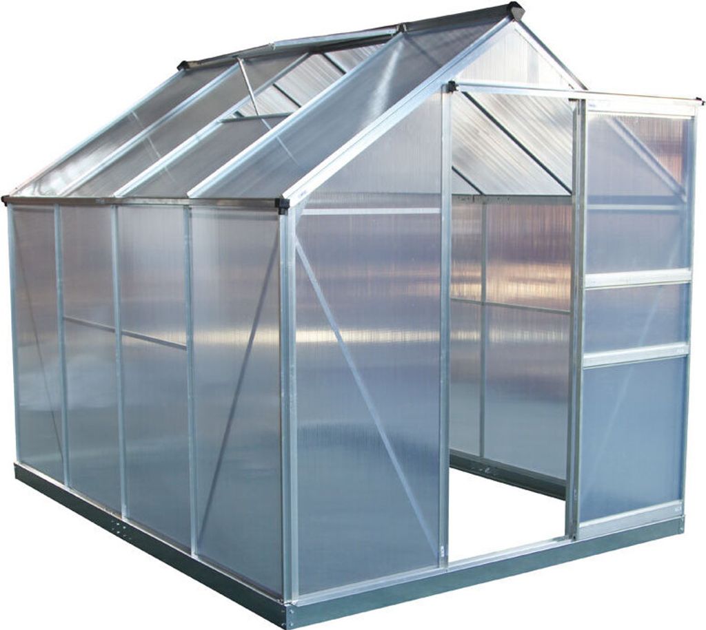 Westmann Aluminium Gewächshaus Flora 68 Silber 252x192x201 cm