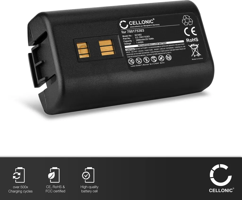 Batterie rechargeable pour scanner de codes barres Datalogic 700175303
