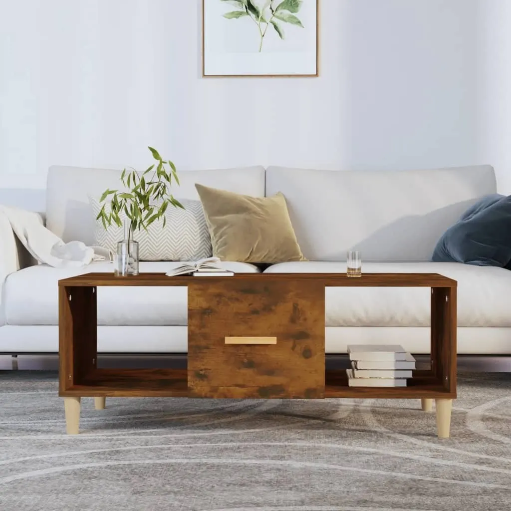Tavolino Rovere Fumé 102x50x40 cm - Mobile Soggiorno Elegante e Robusto