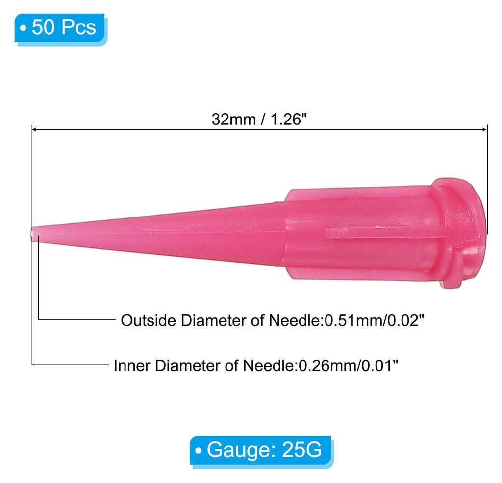 Stumpfe Spitze Konische Dosiernadel 20G Silikonspitzen, 50 Stš¹ck Kunststoff Konische Stiftkopf Stumpfe Kanš¹len Flš¹ssigkeitsspender Fš¹ll...