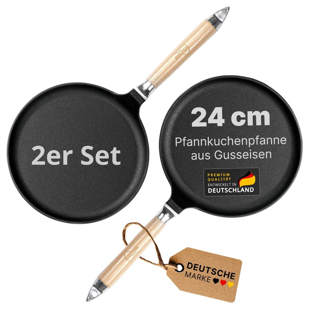 2er Set Pfannkuchenpfanne 24 cm Crêpes - Bratpfanne aus Produktbild 