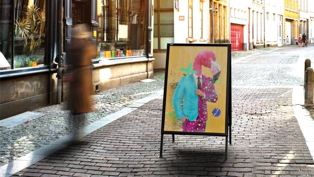 Oboustranná reklamní tabule A1 OWZ v černém hliníkovém rámu Obrázek produktu 