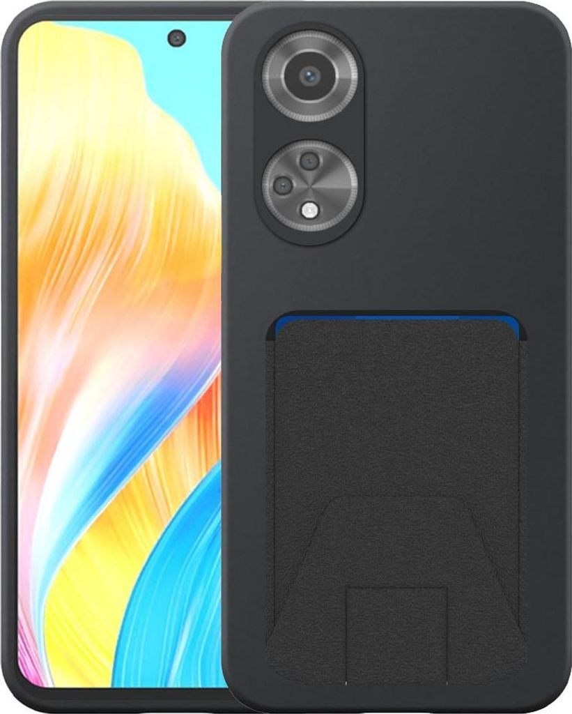 Geeignet für Oppo A1 / A58 4G / A98 Phone Case mit einstellbaren Leder Kartenschlitz - Flexible Back Cover Case Silikon TPU mit einstellbaren Lede...