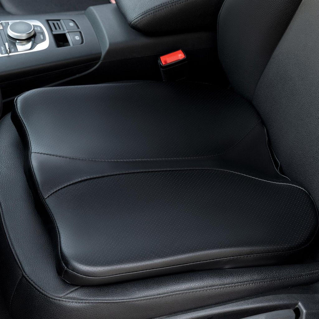 Autositzkissen, Sitzerhöhung aus Memory-Schaum für Erwachsene, Schmerzlinderung und verbesserte Körperhaltung, orthopädisches keilförmiges Sit...