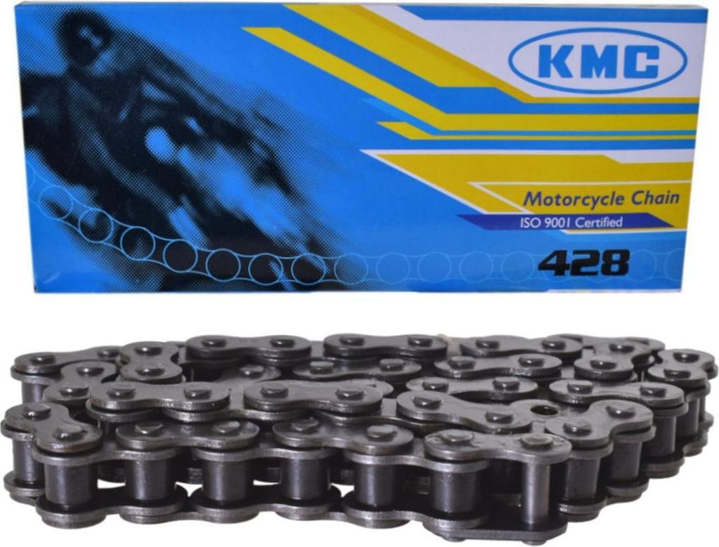 KMC Kette 428 black, ISO 9001, inkl. Kettenschloss, 52-80 Glieder, Anzahl Glieder:52 Glieder