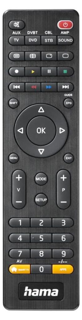 Hama 00221054, DVD/Blu-ray, TV, IR Wireless, Drucktasten, Produktbild 